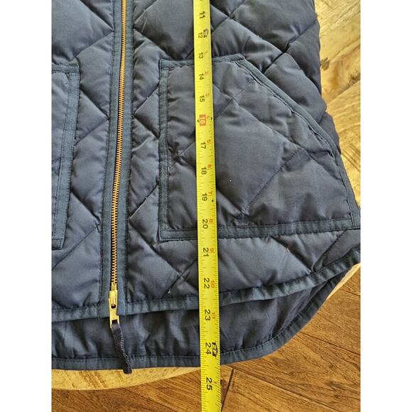 J. Crew Quilted Down Vest Women's Size XS Navy Blue Nautical Coastal Preppy - Picture 4 of 7